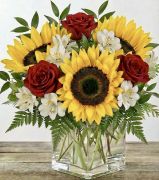 Sunflowers Roses Alstroemerias