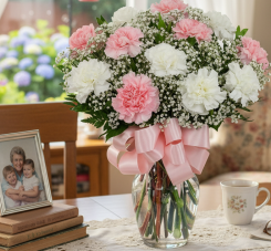Dz Pink & White Carnations