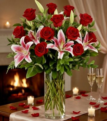 Red Roses & Stargazers