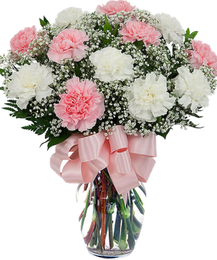 Pink & White Carnations
