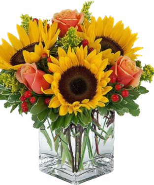 Sunflowers & Orange Roses