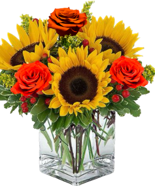 Sunflowers & Orange Roses