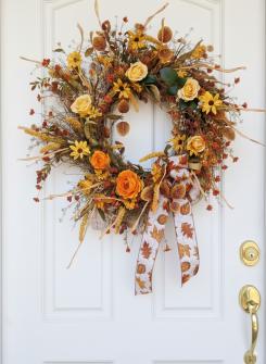 Silk Autumn Door Wreath