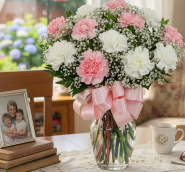 Dz Pink & White Carnations